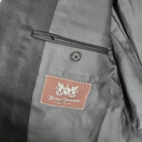 Hickey Freeman Addison Dark Gray Cashmere Silk Sport Coat 46L Careerwear Office - Picture 9 of 15
